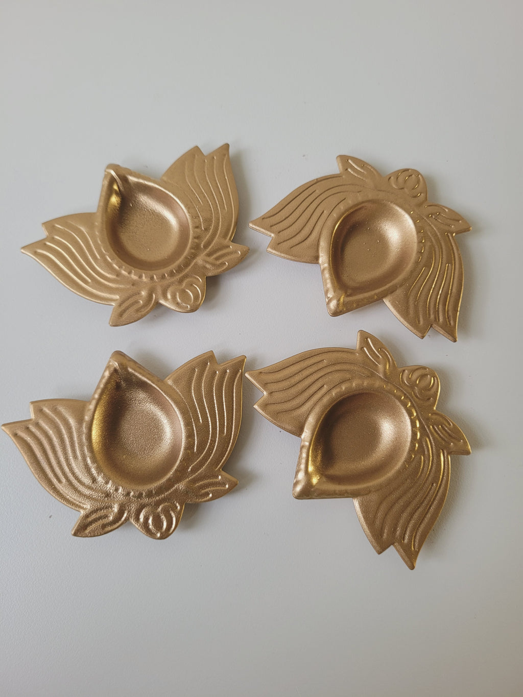 Golden Mini Lotus T-light Metal Urli Containers (1.2")