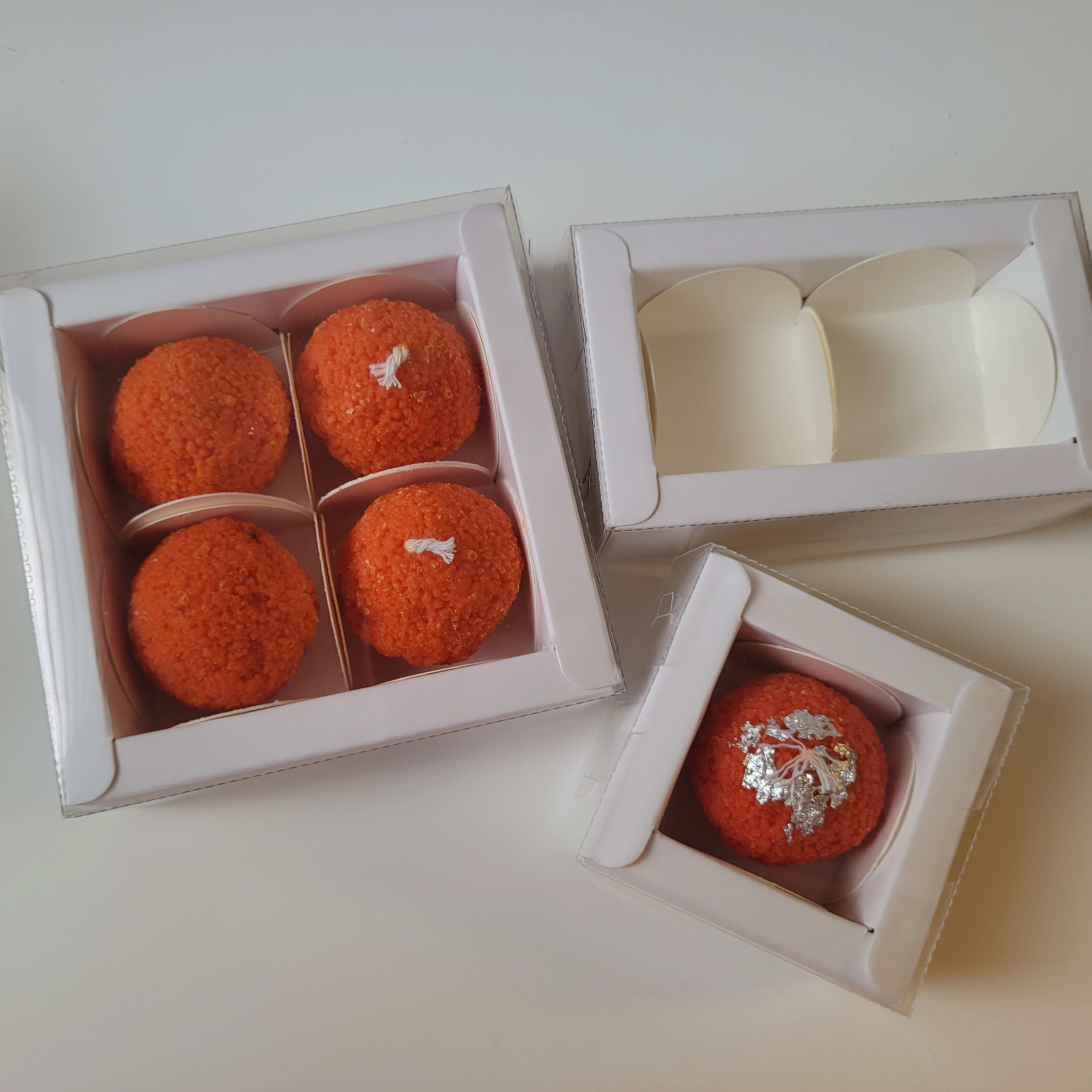 Clear-Window Laddoo Candle Gifting Boxes (1, 2, 3 & 4 Cavity)
