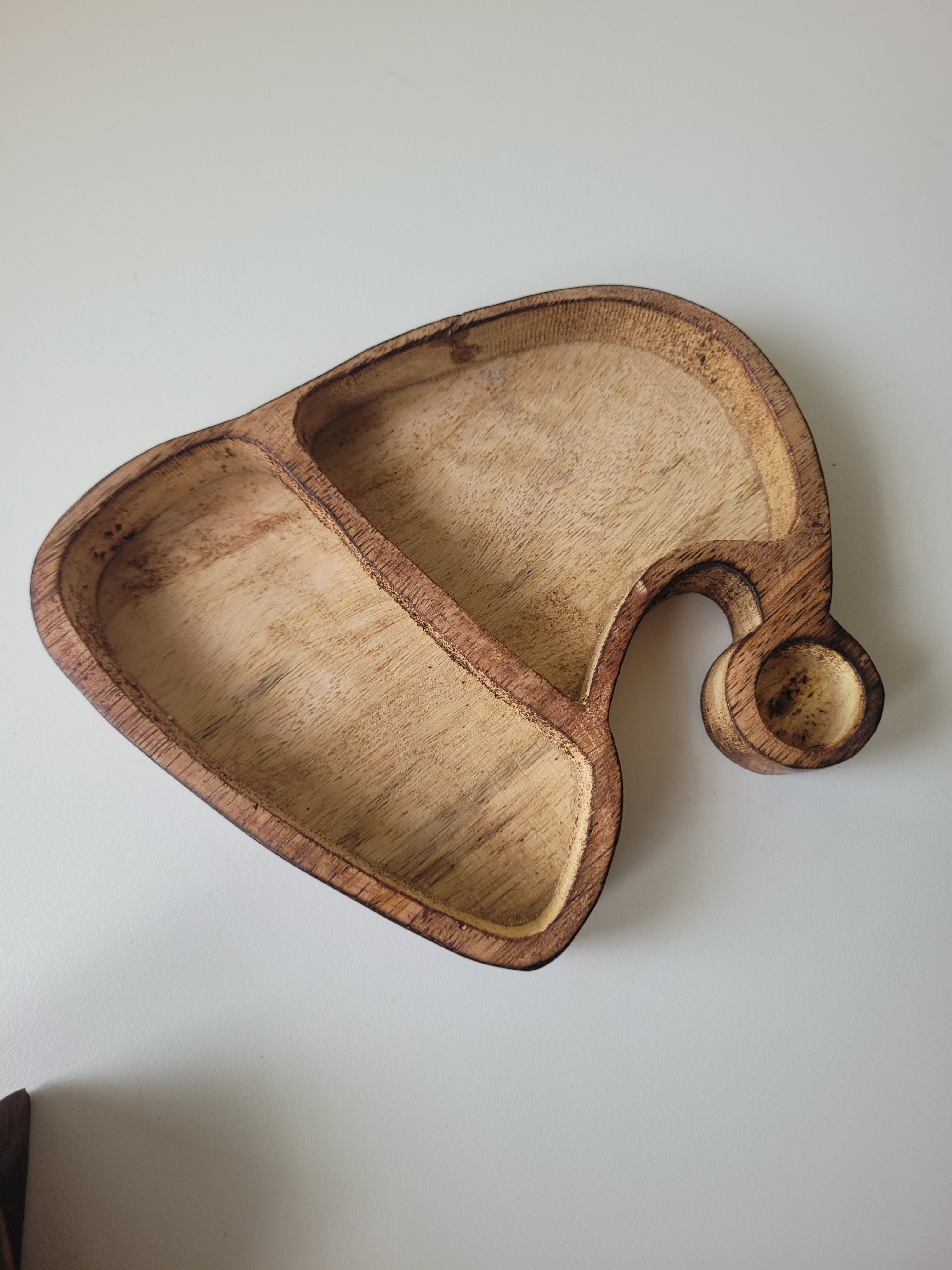 Santa Cap Wooden Bowl 6 Inch